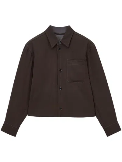 Lemaire Wadded Buttoned Shirt In Brown
