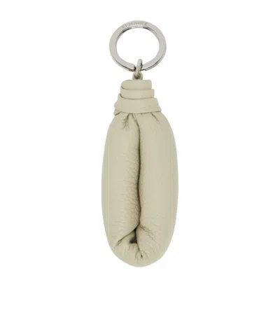 Lemaire Waddedlogo Key Chain In Nude