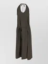 Lemaire Waist Belt Halter Neck Midi Dress In Brown