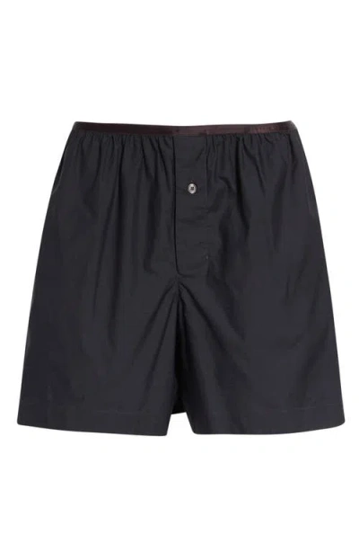Lemaire Tailored Boxer Shorts Button Detail Pockets In Black