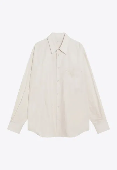 Lemaire Washed Cotton Long-sleeved Shirt In Multi