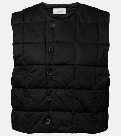 Lemaire Wattierte Weste Aus Baumwolle In Black