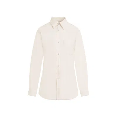 Lemaire Western Fitted Cream Cotton Shirt In White