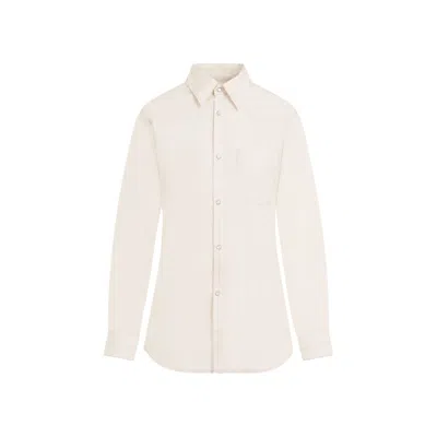 Lemaire Long-sleeved Western Shirt In Beige
