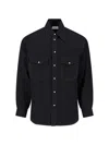 Lemaire Black Western Cotton Shirt In Black