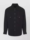 Lemaire Western Shirt With Pointed Collar And Pockets In Black