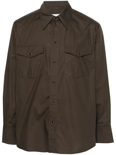 Lemaire Western Shirt With Snaps Clothing In Brown
