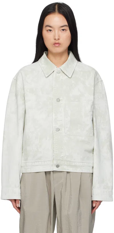 Lemaire White Boxy Denim Jacket In Snw Pelican Bk883