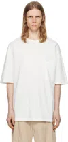 Lemaire T-shirt With Round Neck And Short Sleeves In Wh001 Chalk
