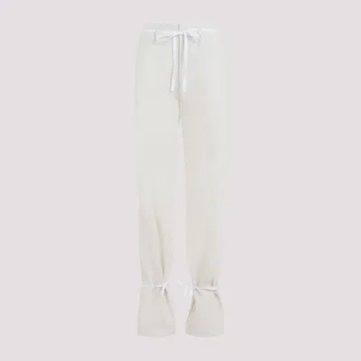LEMAIRE WHITE COTTON STRAIGHT PANTS
