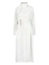 Lemaire A Lace-up Dress With A Vertical Collar In White