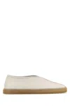 Lemaire Leather Slip On Sneakers With Rubber Sole In Neutral