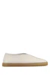 Lemaire Leather Slip On Sneakers With Rubber Sole In Neutral