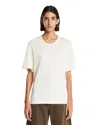 Lemaire Rib Minimalist Classic Crew Neck Cotton T-shirt In Neutral