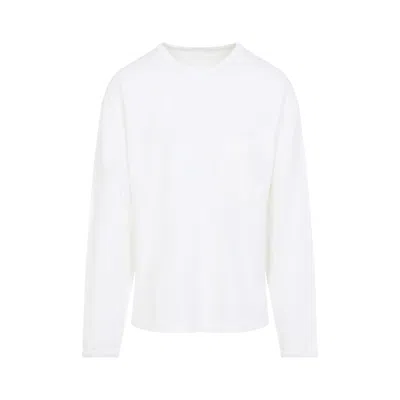LEMAIRE WHITE ROUND NECK LONG SLEEVES T-SHIRT