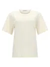 Lemaire Rib Minimalist Classic Crew Neck Cotton T-shirt In White