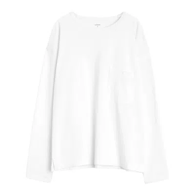 Lemaire White Cotton Long-sleeve T-shirt With Minimalist Design