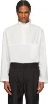 Lemaire White Vareuse Shirt In Wh001 Chalk