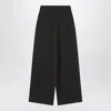 Lemaire Wool And Cotton-blend Wide-leg Pants In Black