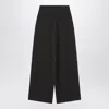 Lemaire Wool And Cotton-blend Wide-leg Pants In Black