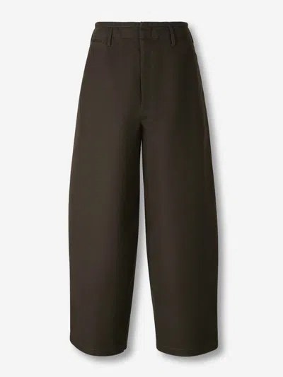 Lemaire Wide Chino Pants In Brown