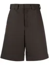 Lemaire Wide-leg Bermuda Shorts In Brown