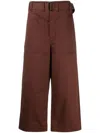 Lemaire High-waisted Wide-leg Trousers In Braun