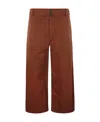 Lemaire Wide-leg Cotton-linen Trousers In Red