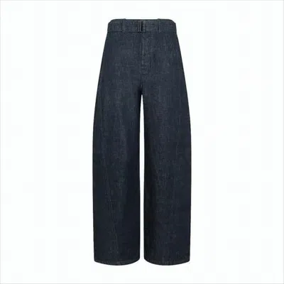 Lemaire Wide-leg High Waisted Denim Pants In Blue
