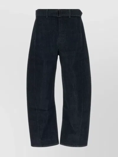 Lemaire Denim Wide-leg Twisted Belted Jeans In Blue