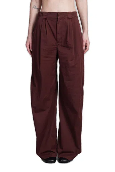 LEMAIRE WIDE LEG PLEATED TROUSERS