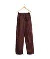 Lemaire Wide Leg Pleated Trousers In Red