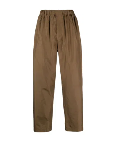 Lemaire Brown Relaxed Trousers In Br501 Dark Tobacco