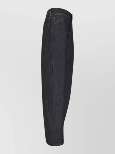 Lemaire Wide Leg Trousers Back Pockets Belt Loops