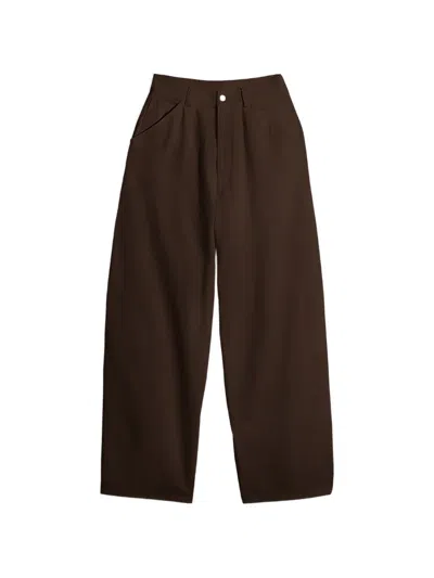 Lemaire Wide-leg Trousers In Brown