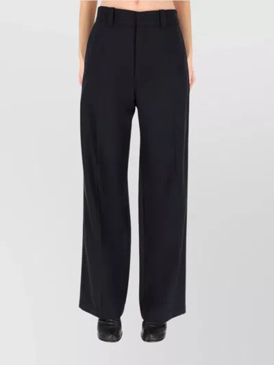 Lemaire Wide-leg Trousers With Pleats And Pockets In Black