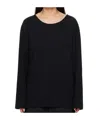 Lemaire Wide Neck Long-sleeved T-shirt In Black