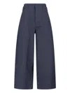 Lemaire Organic Cotton-twill Wide-leg Pants In Blue