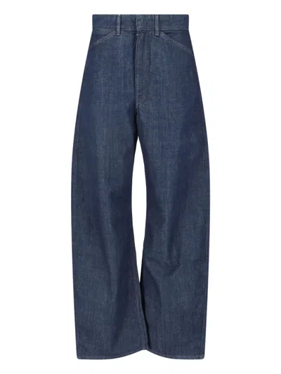 Lemaire Wide Rounded Jeans In Blue