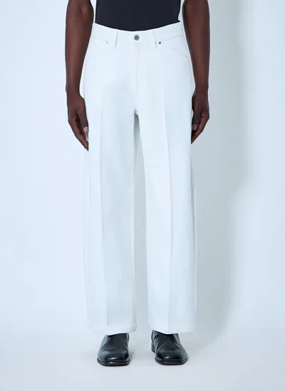 Lemaire Wide-leg Denim Trousers In White