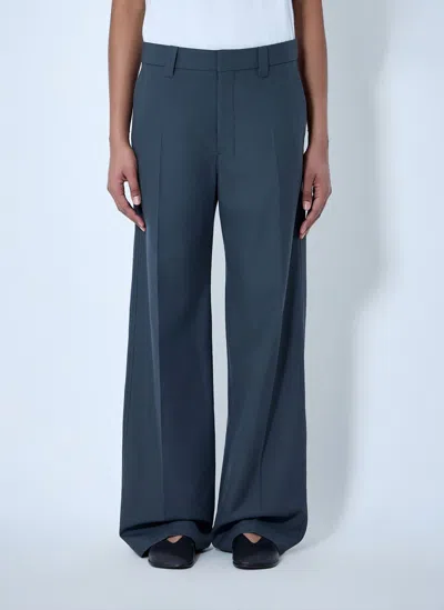 Lemaire Wide-leg Tailored Trousers In Blue