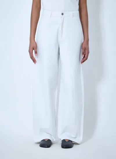 Lemaire Wide-leg Trousers In White