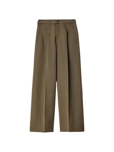 Lemaire Wide-pleated Pants In Wool And Mohair Cloth In Brown