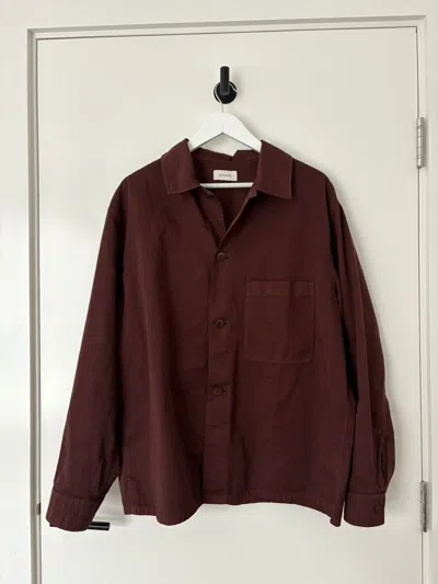 Pre-owned Lemaire Wine Cotton ‘pyjama' Over Shirt