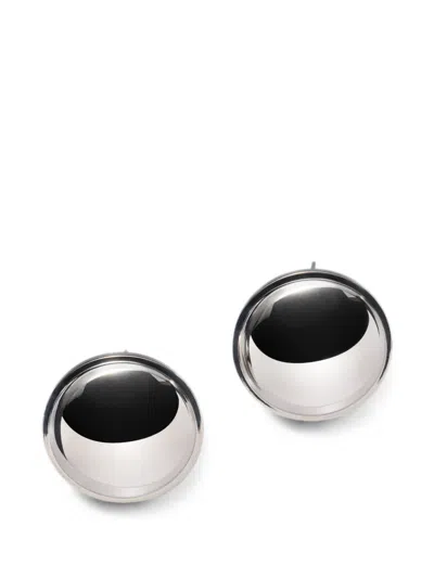 Lemaire Witch Mirror Earrings In Brass In Metallic