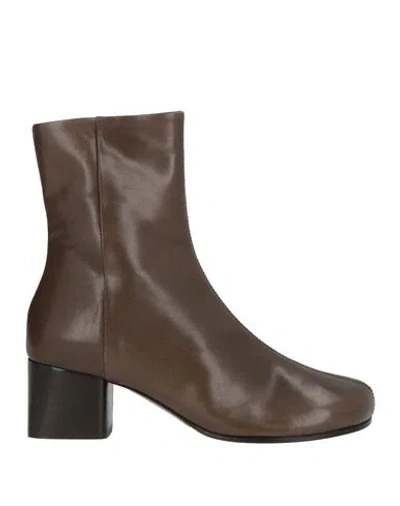 Lemaire Woman Ankle Boots Brown Size 5 Cow Leather