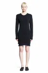 Lemaire Double Layered Knitted Mini Dress In Black