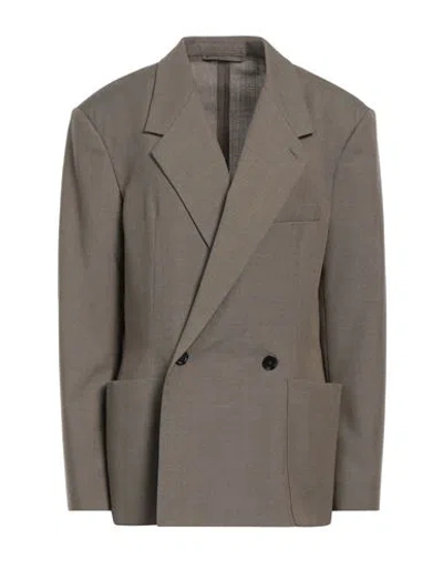 Lemaire Woman Blazer Khaki Size 8 Polyester, Wool In Beige