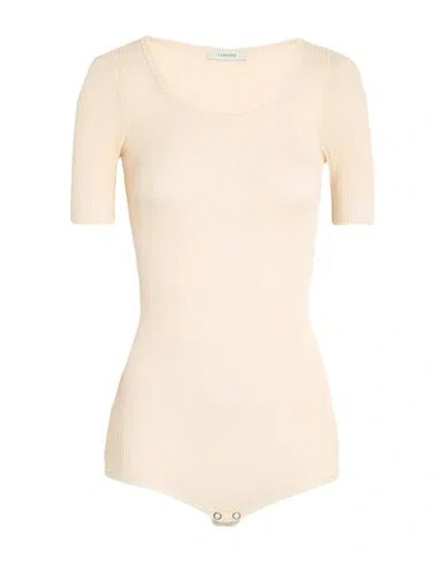 Lemaire Woman Bodysuit Blush Size M Viscose, Silk In Neutral