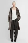 Lemaire Belted Cotton Long Raincoat In Brown